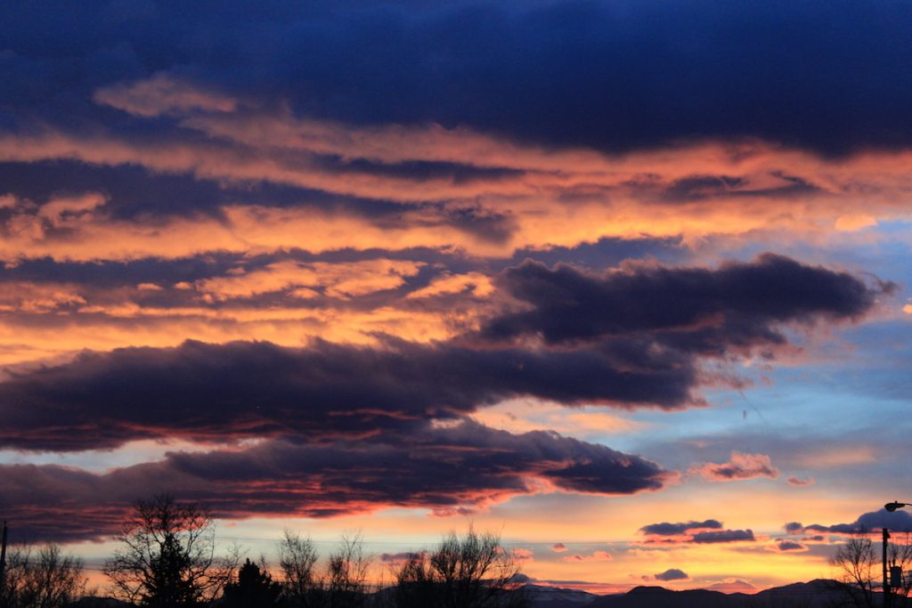 Streaks of gold clouds