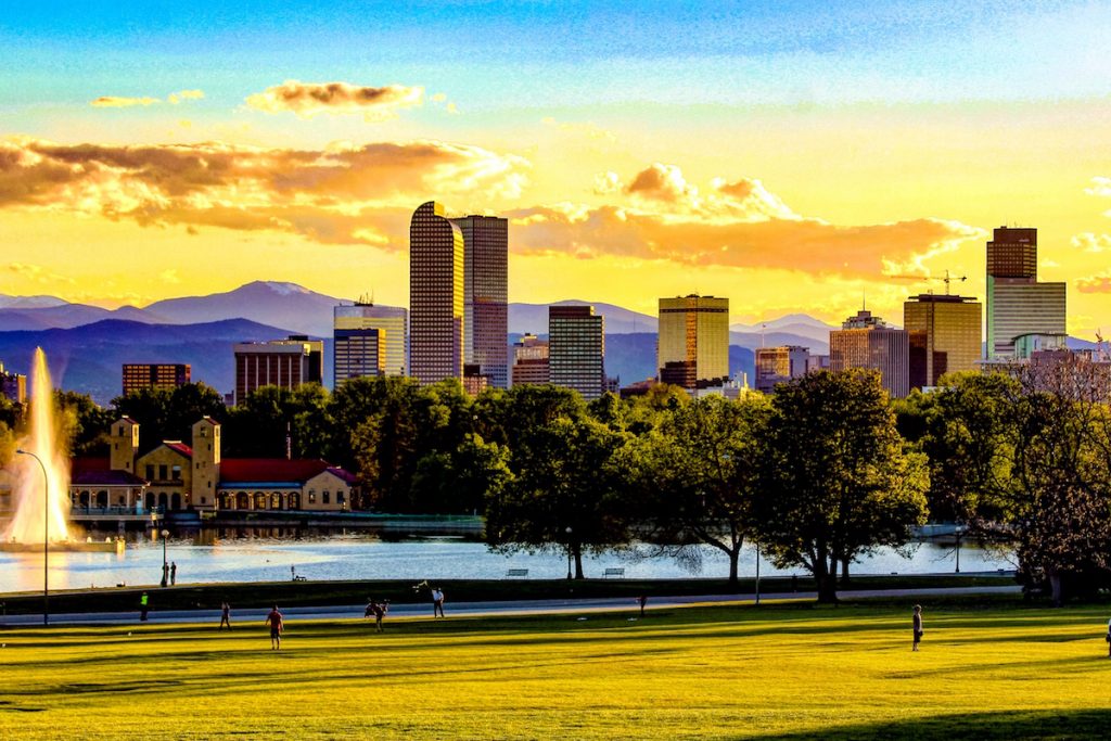 Downtown Denver from City Park