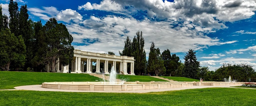 water fountain at Cheesman Park